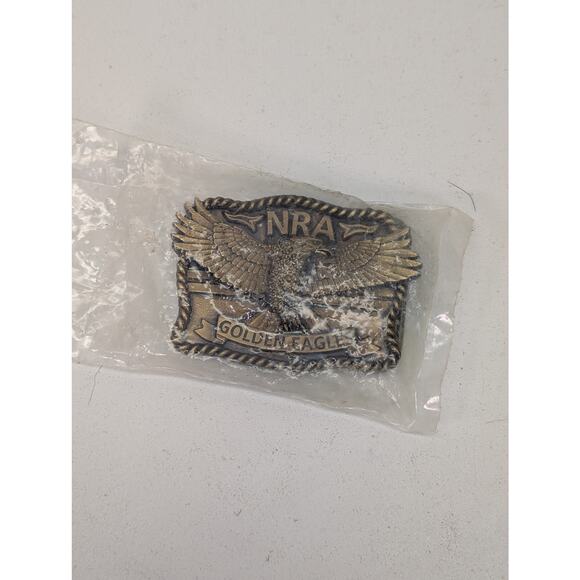 Winchester Other - Vintage NRA Golden Eagle Belt Buckle Brass USA Patriotic Eagle Emblem 981198 New